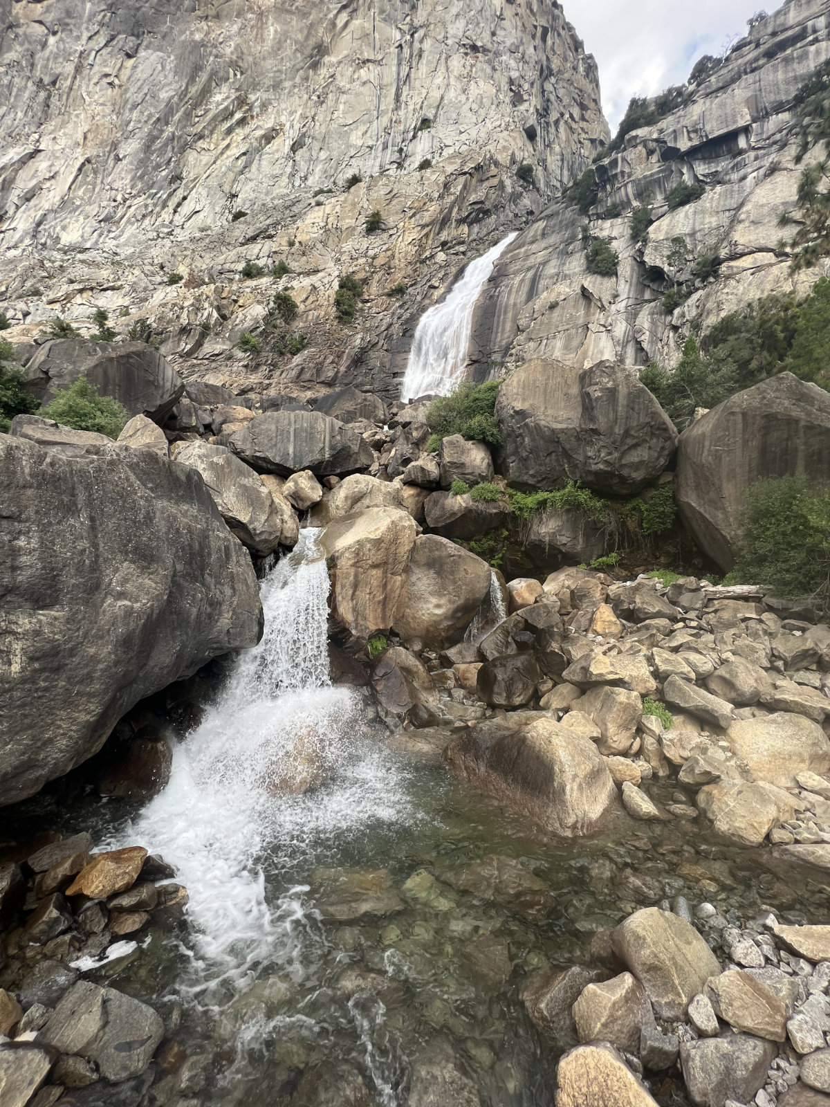 Waterfall with rocks surrounding
